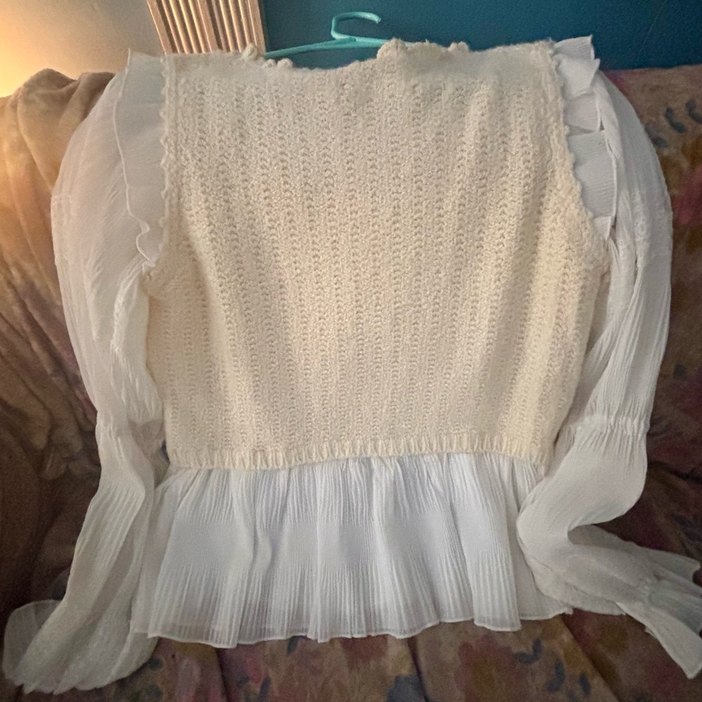 Anthropologie Cream and White Blouse - Picture 7 of 7